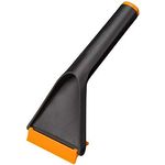 Fiskars Solid Eiskratzer Scheibenkratzer Auto Schnee Eis, zweiseitig nutzbar, schwarz orange