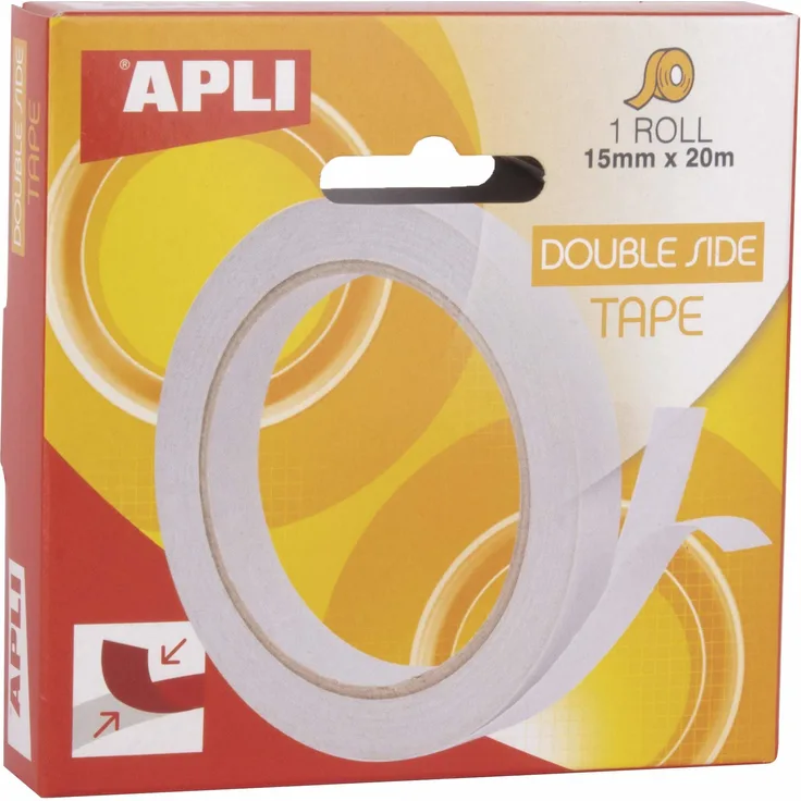 APLI doppelseitiges Klebeband 15 mm x 20 m