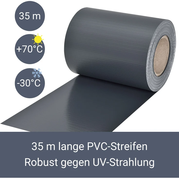 Juskys PVC Sichtschutzstreifen Zaunfolie anthrazit Sichtschutz Sonnenschutz – Bild 9