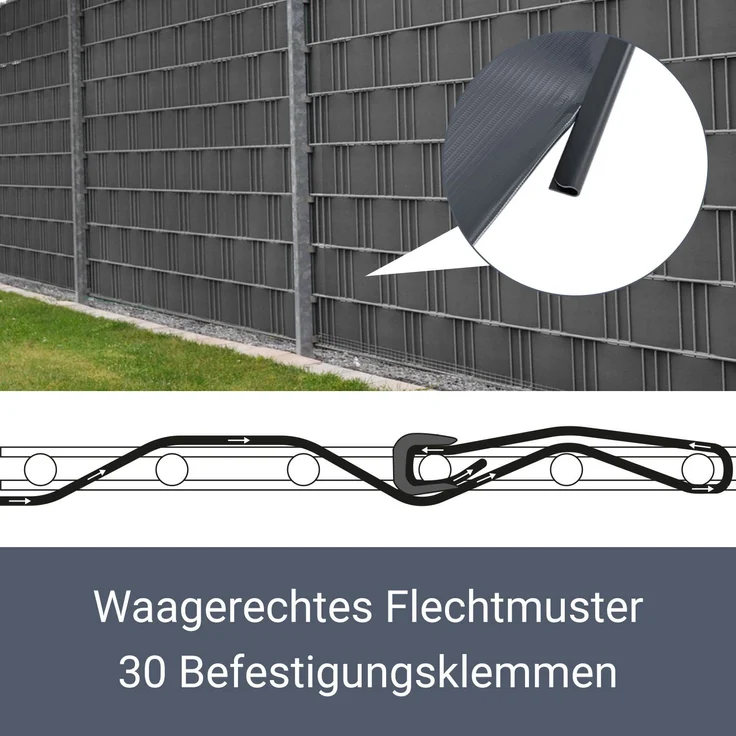 Juskys PVC Sichtschutzstreifen Zaunfolie anthrazit Sichtschutz Sonnenschutz – Bild 7