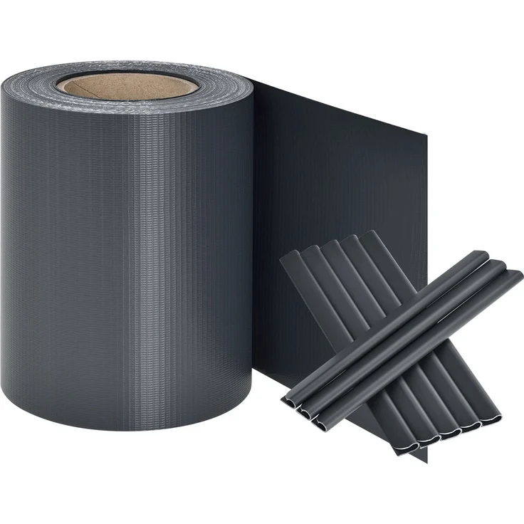 Juskys PVC Sichtschutzstreifen Zaunfolie anthrazit Sichtschutz Sonnenschutz – Bild 1