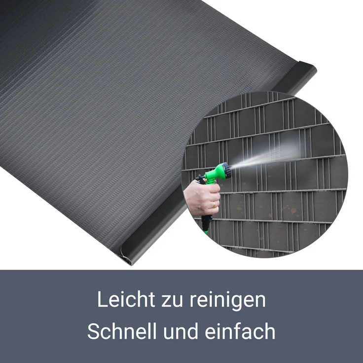 Juskys PVC Sichtschutzstreifen Zaunfolie anthrazit Sichtschutz Sonnenschutz – Bild 2