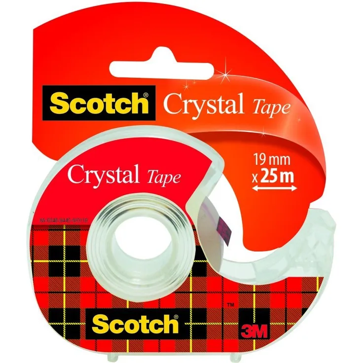 Scotch 6-1925D Handabroller inklusive 1 Rolle Crystal Klebeband, 19 mm x 25 m, hochtransparent