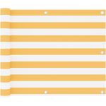 vidaXL Balkon-Sichtschutz Weiß und Gelb 75x500 cm Oxford-Gewebe