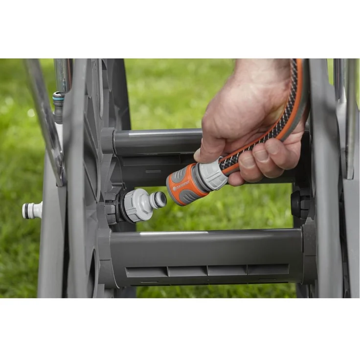GARDENA Schlauchwagen CleverRoll L Easy (18520-20) 100 m Kapazität, besonders standfest, mit komfortabler Schlauchführung in robustem Metallrahmen, Nachtropfstopp – Bild 5