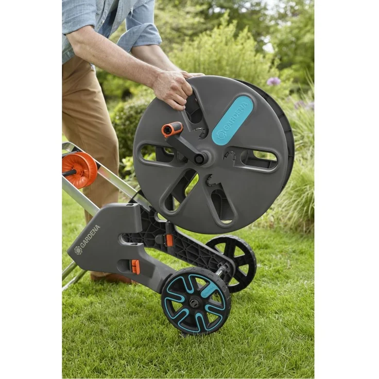 GARDENA Schlauchwagen CleverRoll L Easy (18520-20) 100 m Kapazität, besonders standfest, mit komfortabler Schlauchführung in robustem Metallrahmen, Nachtropfstopp – Bild 6