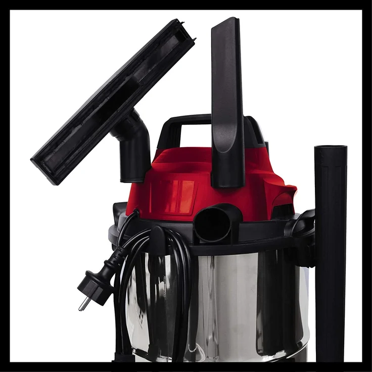 Einhell Nass-Trockensauger TC-VC 1812 S, 1250 W, 180 mbar, 12 l, Edelstahlbehälter, umfangreiches Zubehör Beutel - beutellos 12 Liter – Bild 5