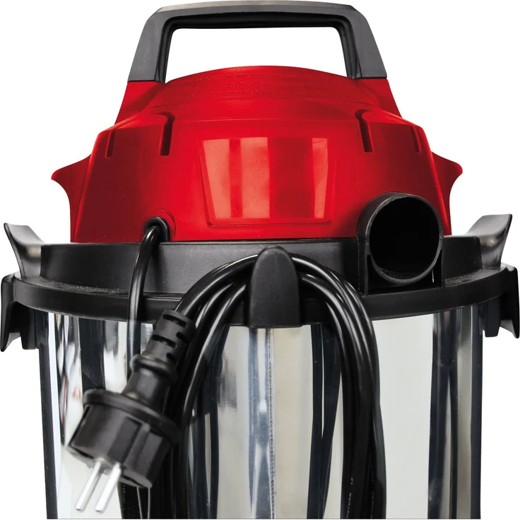 Einhell Nass-Trockensauger TC-VC 1812 S, 1250 W, 180 mbar, 12 l, Edelstahlbehälter, umfangreiches Zubehör Beutel - beutellos 12 Liter – Bild 4