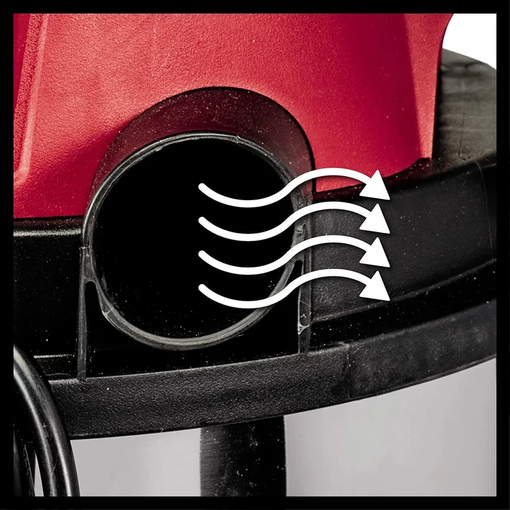 Einhell Nass-Trockensauger TC-VC 1812 S, 1250 W, 180 mbar, 12 l, Edelstahlbehälter, umfangreiches Zubehör Beutel - beutellos 12 Liter – Bild 8