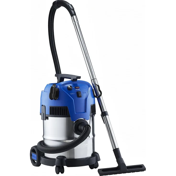Nilfisk Multi II 22 INOX EU Nass--Trockensauger, für die Reinigung im Innen- & Außenbereich, 22 Liter Fassungsvermögen, 1200 W Eingangsleistung, 230 V (blau) beutellos 22 Liter