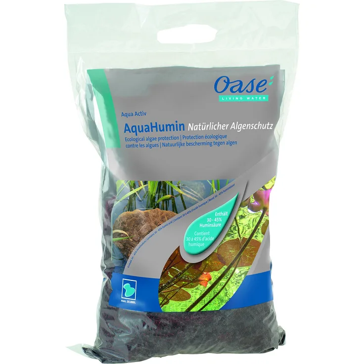 OASE 53759 AquaActiv AquaHumin Teichtorf Spezial-Torf für Gartenteich 10 l - natürlicher Algenschutz Wasserenthärter mit hohem Gehalt an Huminstoffen für Teich Fischteich Koiteich