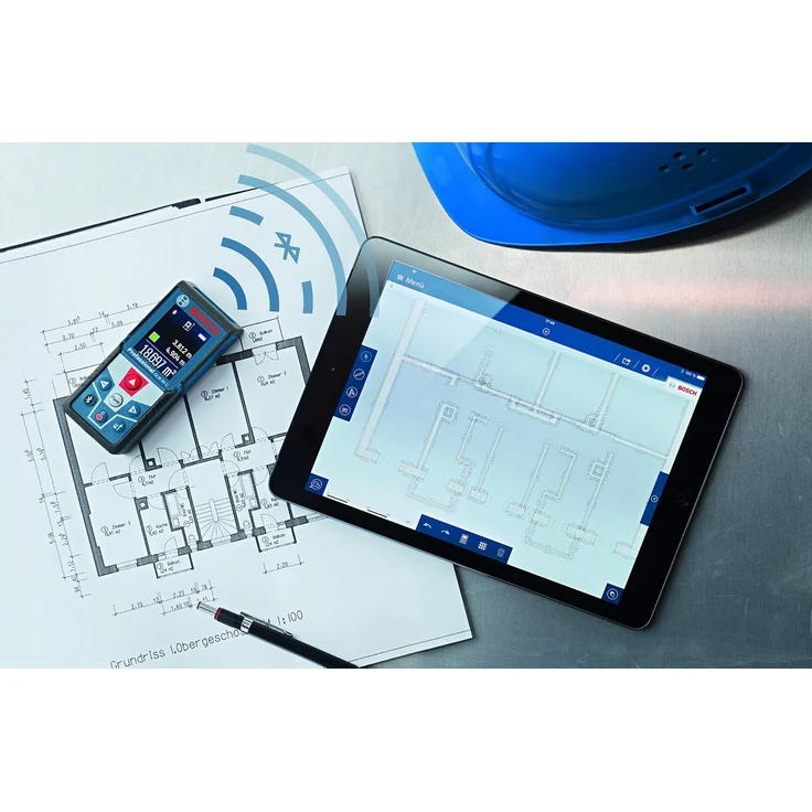 Bosch Professional Laser Entfernungsmesser GLM 50 C (Bluetooth-Datentransfer, Flächen--Volumenberechnung, max. Messbereich: 50 m, 2x 1,5-V Batterien, Schutztasche) – Bild 2