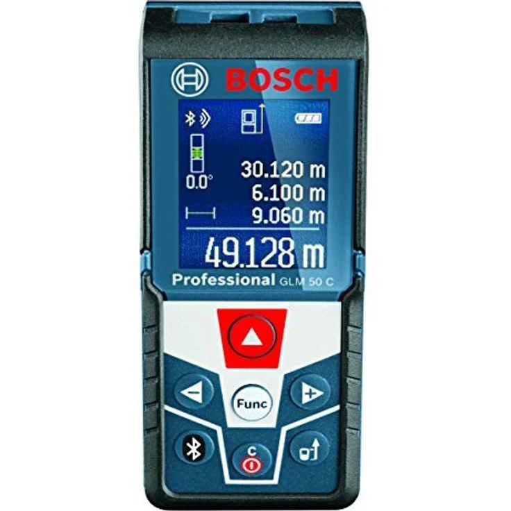 Bosch Professional Laser Entfernungsmesser GLM 50 C (Bluetooth-Datentransfer, Flächen--Volumenberechnung, max. Messbereich: 50 m, 2x 1,5-V Batterien, Schutztasche) – Bild 1
