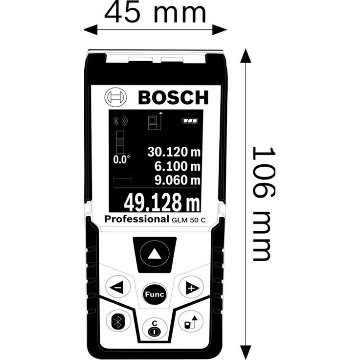 Bosch Professional Laser Entfernungsmesser GLM 50 C (Bluetooth-Datentransfer, Flächen--Volumenberechnung, max. Messbereich: 50 m, 2x 1,5-V Batterien, Schutztasche) – Bild 6