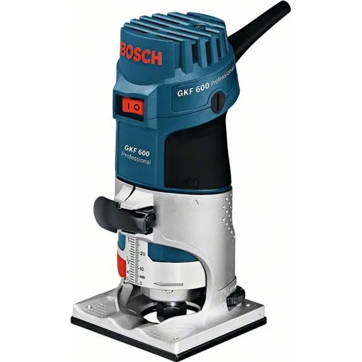 Bosch Professional Kantenfräse GKF 600 (inkl. Maulschlüssel, Parallelanschlag, Führungshilfe, Spannzangen 6+8 mm, im Handwerkerkoffer)