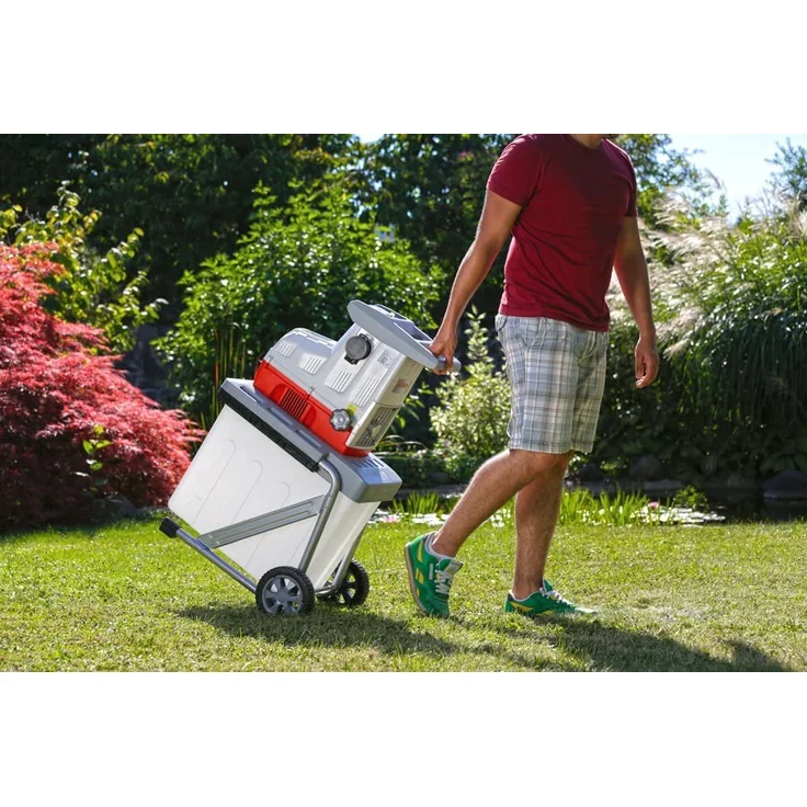 IKRA Elektro Gartenhäcksler Walzenhäcksler ILH 3000 A leise robust wartungsarm starke 3 000W Aststärke bis 44mm Leisehäcksler Leistung 3 000 W Häckselsystem Walze Max Aststärke 4 4 cm Fangkorbvolumen 60 l – Bild 4