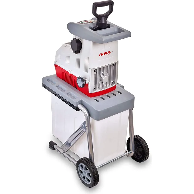 IKRA Elektro Gartenhäcksler Walzenhäcksler ILH 3000 A leise robust wartungsarm starke 3 000W Aststärke bis 44mm Leisehäcksler Leistung 3 000 W Häckselsystem Walze Max Aststärke 4 4 cm Fangkorbvolumen 60 l