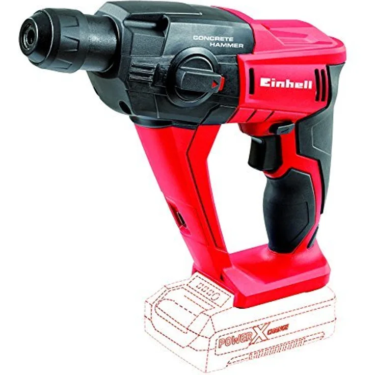 Einhell Power X-Change Akku Bohrhammer TE-HD 18 Li Solo Power X-Change PXC (Lithium Ionen, 18 V, 1,2 J, Bohrleistung in Beton 12 mm, SDS-Plus-Aufnahme, LED-Licht, ohne Akku und Ladergerät)