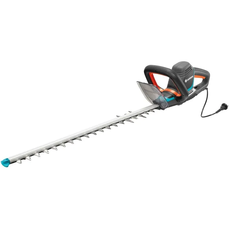 GARDENA Elektro-Heckenschere PowerCut 700-65: Heckenschneider mit 700 W Motorleistung, 65 cm Messerlänge, 27 mm Messeröffnung, ergonomischer Griff und Anschlagschutz (9835-20)