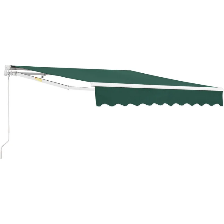 (en.casa) - Gelenkarmmarkise 300x250cm mit Handkurbel Dunkelgrün – Bild 1