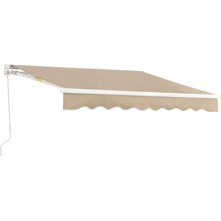 (en.casa) - Gelenkarmmarkise 350x250cm mit Handkurbel Beige