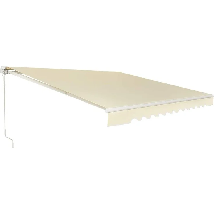 Markise mit kurbel, Balkonmarkise Sonnenschutz, Gelenkarmmarkise Sonnenmarkise Terrassenmarkise, Klemmmarkise für Balkon und Veranda 400x250cm, Beige