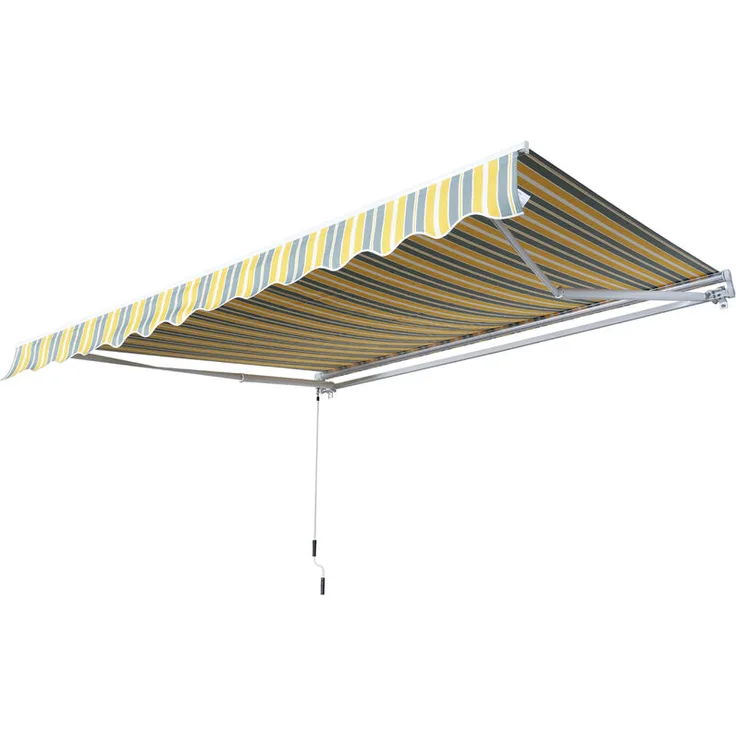 Markise Gelenkarmmarkise Sonnenschutz Gelb+Grau 2,95x2,5m - geld-grau - Outsunny