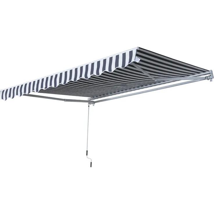 Markise Gelenkarmmarkise Sonnenschutz Grau+Weiß 2,95x2,5m - grau-weiß - Outsunny