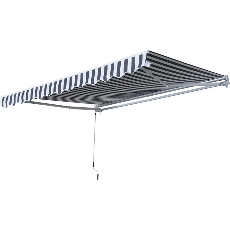 Markise Gelenkarmmarkise Sonnenschutz Grau+Weiß 2,95x2,5m - grau-weiß - Outsunny