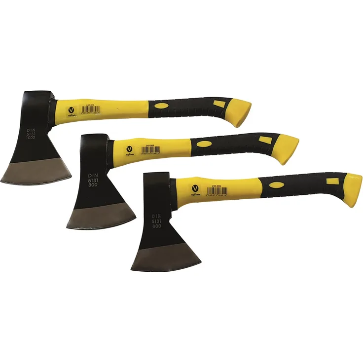 Vago-Tools 3 tlg Set Axt Beil Spaltaxt Holzaxt 600 800 1000 g Fiberglasstiel