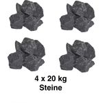 Saunasteine-Set 80 kg 5-10 cm Ofensteine Steine für Saunaofen Elektroofen R-990