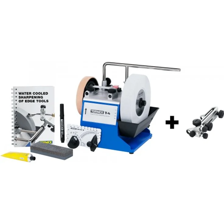 Tormek T4 Original Nassschleifmaschine inkl. SE-77 Vorrichtung für gerade Schneiden