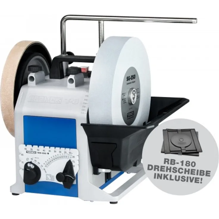 Tormek T8 Original Nassschleifmaschine und RB-180 Drehscheibe