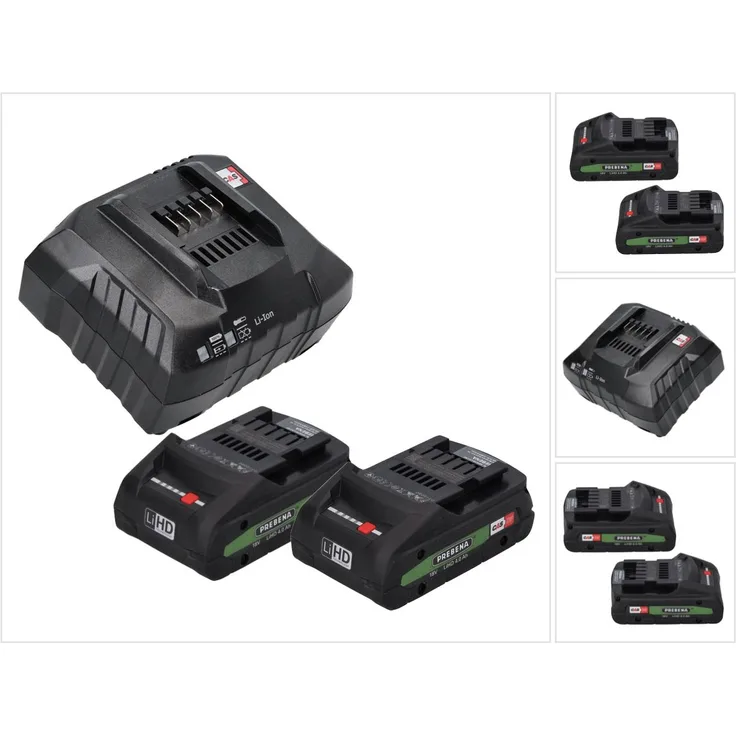 Prebena Akku Set 18 V mit 2x LiHD Akku 4,0 Ah, Akku Station 12-36 Schnell Ladegerät CAS System