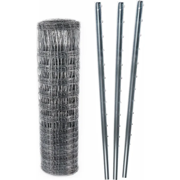 250m Wildzaun Forstzaun 150-13-15+ Z-Profil Zaunpfosten