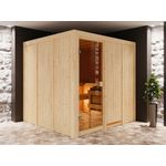 KARIBU Sauna Systemsauna SPARSET Celine 4 inkl. 9 kW Ofen mit integr. Steuerung