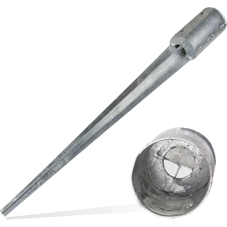 Pfostenträger Einschlagbodenhülse rund d=81mm feuerverzinkt Pfostenhülse