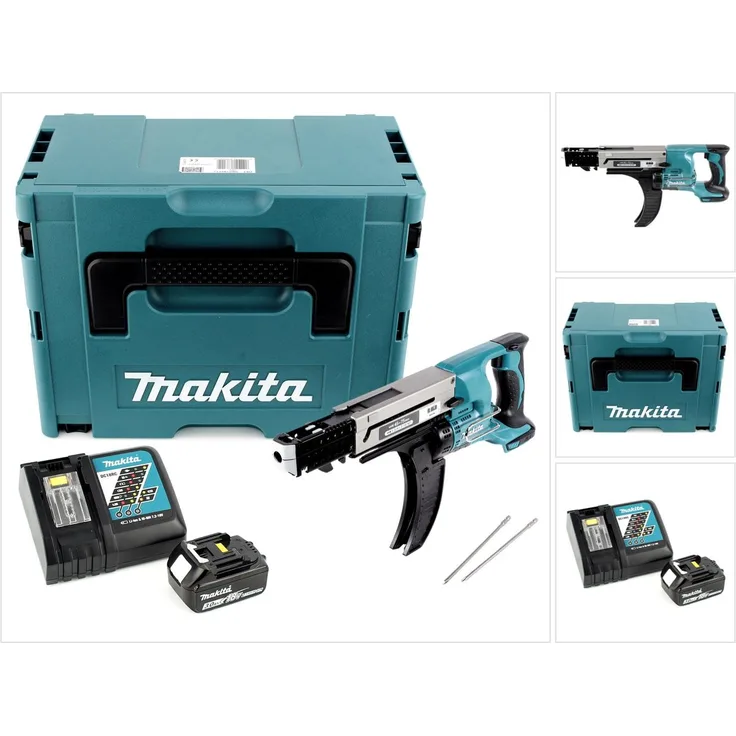 Makita DFR750RF1J Akku Magazinschrauber 18V 45-75mm, 1x Akku 3,0Ah, Ladegerät, Makpac