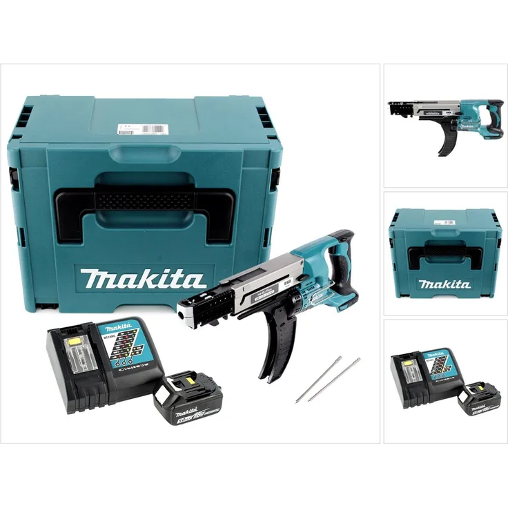 Makita DFR750RT1J Akku Magazinschrauber 18V 45-75mm, 1x Akku 5,0Ah, Ladegerät, Makpac
