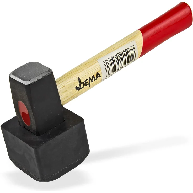Pflasterhammer Plattenlegehammer Fäustel PH 1000 Gummihammer Hammer m. Holzstiel