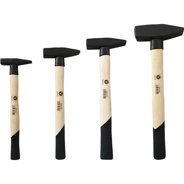 4 tlg Set Schlosserhammer Schlosser Hammer 100 200 300 800 g Hämmer Stielschutz