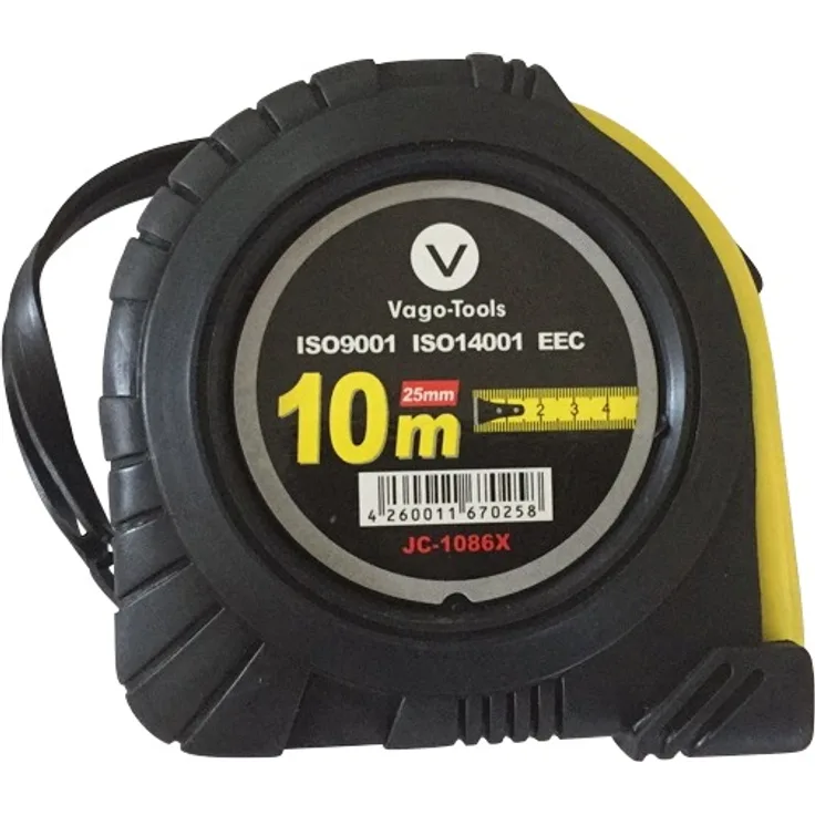 Vago-Tools 1x Maßband Messband 10m Rollmaßband Bandmaß Metermaß mit Rücklauf