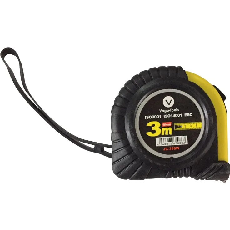 Vago-Tools 1x Maßband Metermaß 3m Rollmaßband 16mm Bandmaß Rollmeter mit Rücklauf Messband