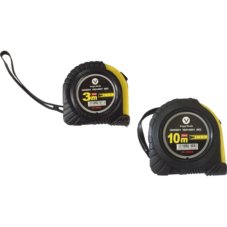 Vago-Tools 2 tlg Set Maßband Messband 3m-10m Rollmaßband Metermaß mit Rücklauf