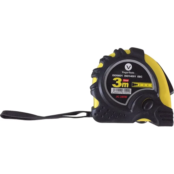 Vago-Tools 1x Maßband Messband 3m Rollmaßband 16mm breit Bandmaß Rollband zwei Stopknöpfe