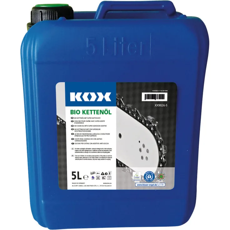 KOX Bio Sägeketten-Haftöl, 5 Liter, Kettenöl in Bioqualität