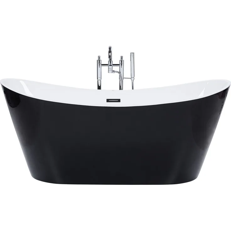 Freistehende Badewanne Schwarz Sanitäracryl Oval 180 x 78 cm Modern