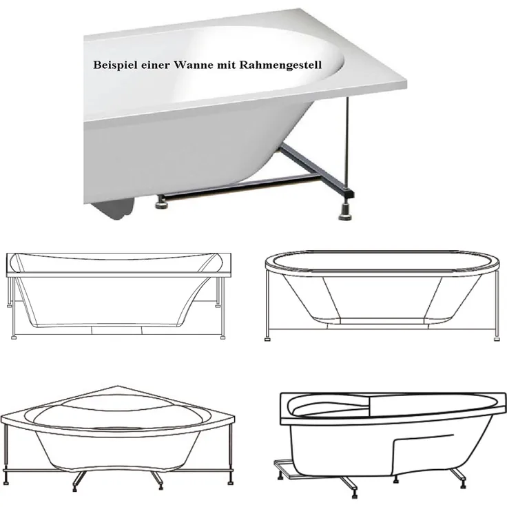 Rahmengestell zu Badewanne Cleo 180-80