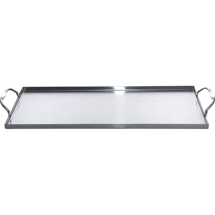 Allgrill Grillwanne aus Edelstahl 39,5x19x1 cm Grillplatte mit 2 Griffen