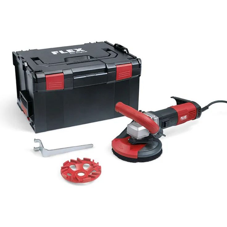 Flex Kit E-Jet LDE 16-8 125 R, Sanierungsschleifer mit variabler Drehzahl für randnahes, staubfreies Schleifen, 125 mm - 504998